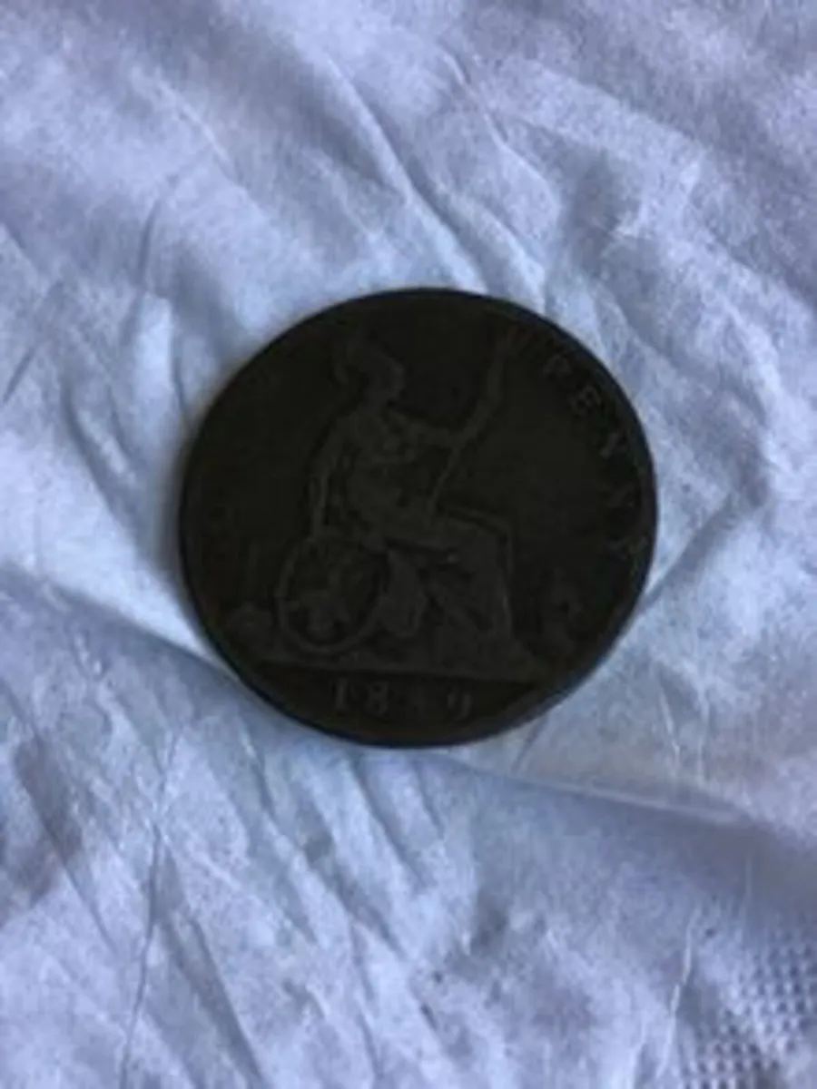Old 1889 Queen Victoria British Penny
