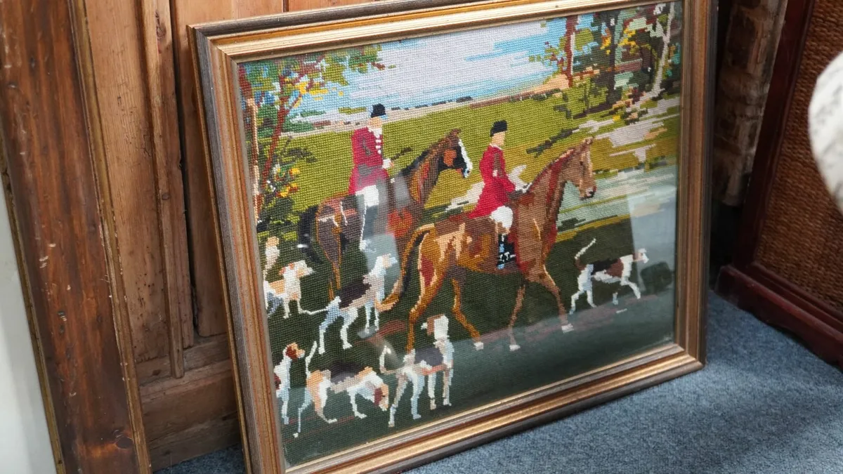 🧵 Vintage Needlepoint Wall Art - Image 1
