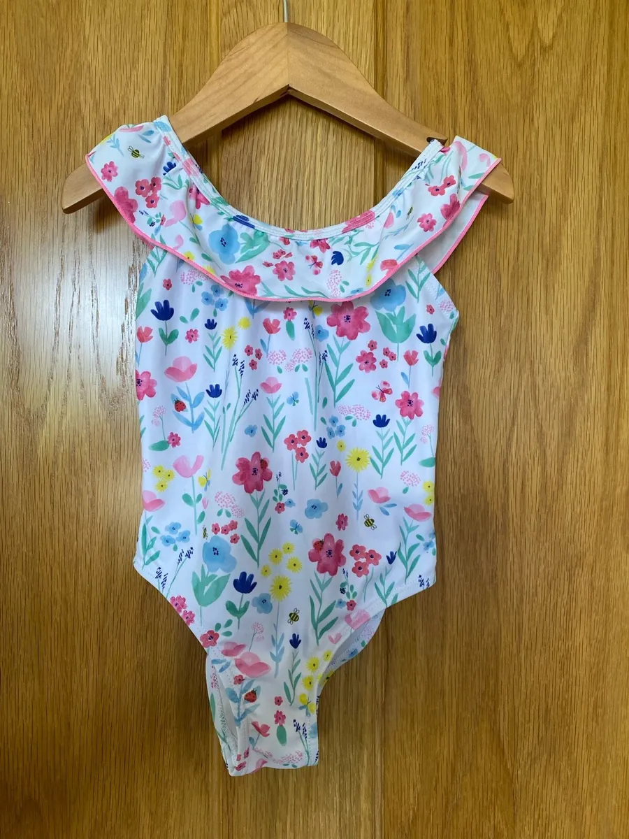 Girls Floral Print Swimming Suit - Image 4