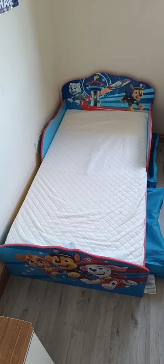 Paw patrol bed with mattress - Image 1