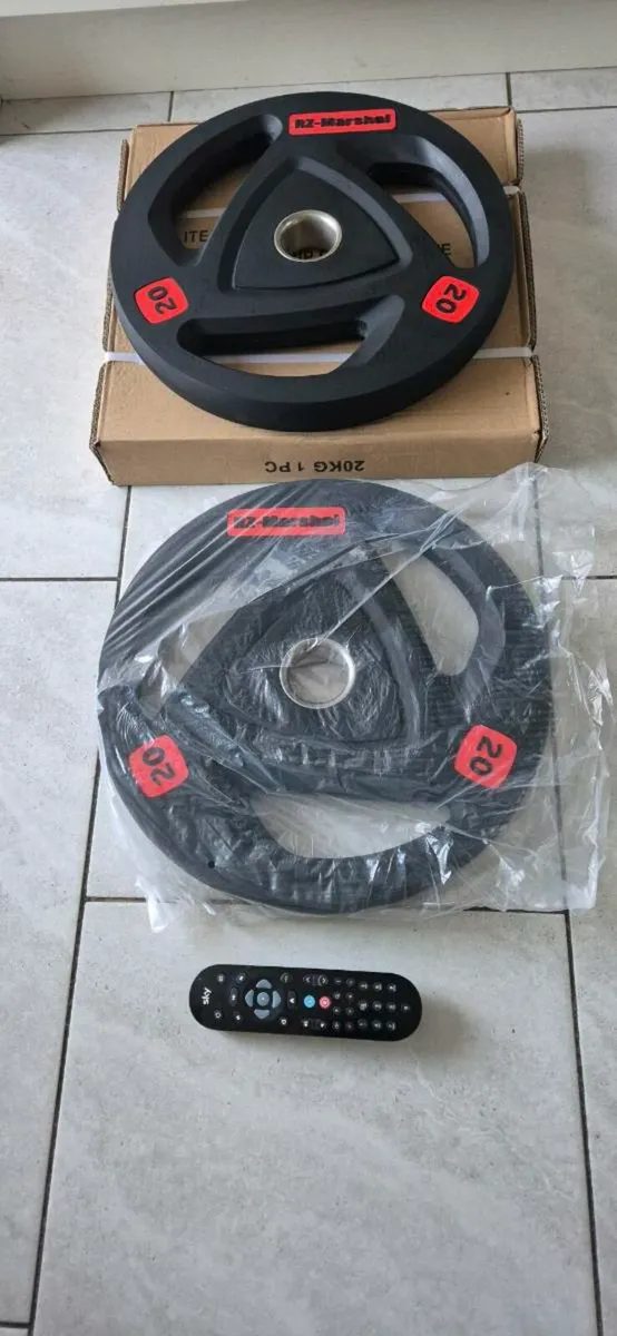 Brand new 2x20 kilo Olympic weight plates - Image 1