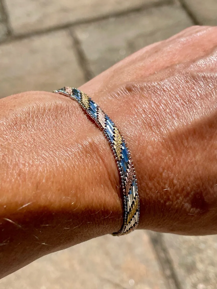 925 Italian Silver Tricolor Bracelet - Image 1