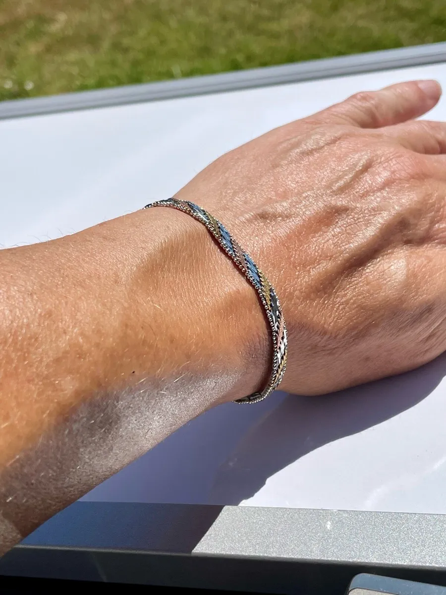 925 Italian Silver Tricolor Bracelet - Image 3