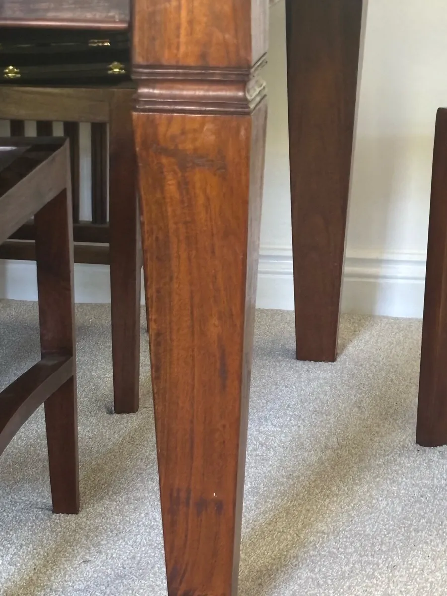 IMMACULATE  Solid Teak Wood Table 10 Dining Chairs - Image 4