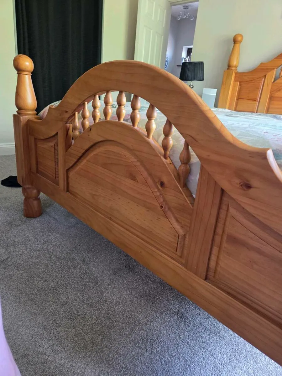 King Size Solid Pine Bed - Image 3