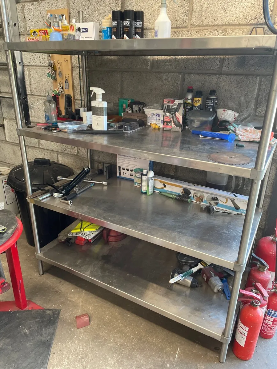 Stainless steel shelving unit - Image 1