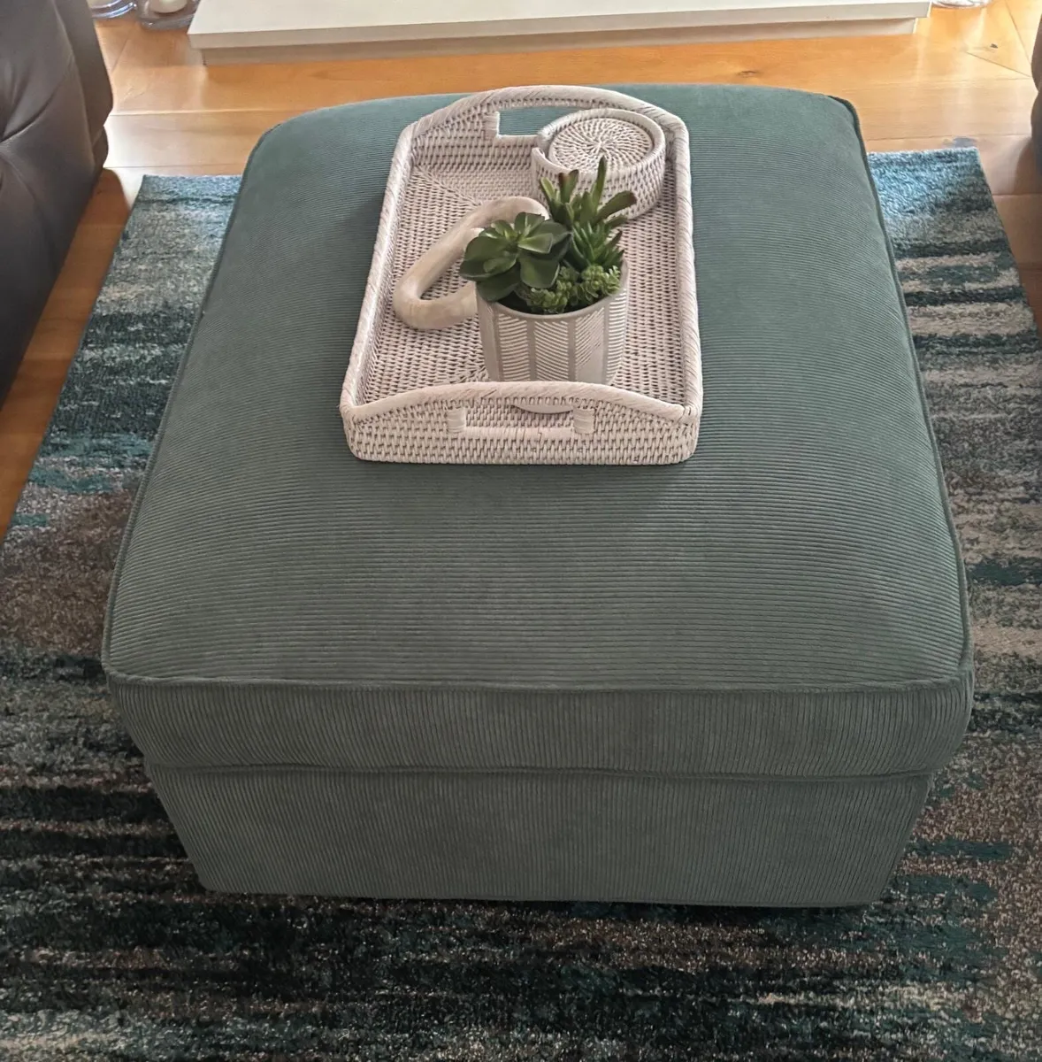 Beautiful grey/turquoise footstool with storage! - Image 3