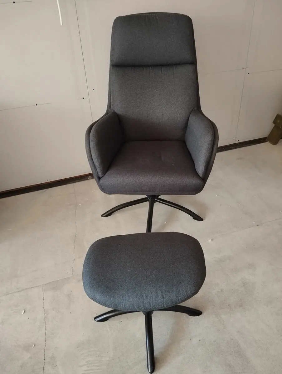 Swivel chair and foot stool - Image 1