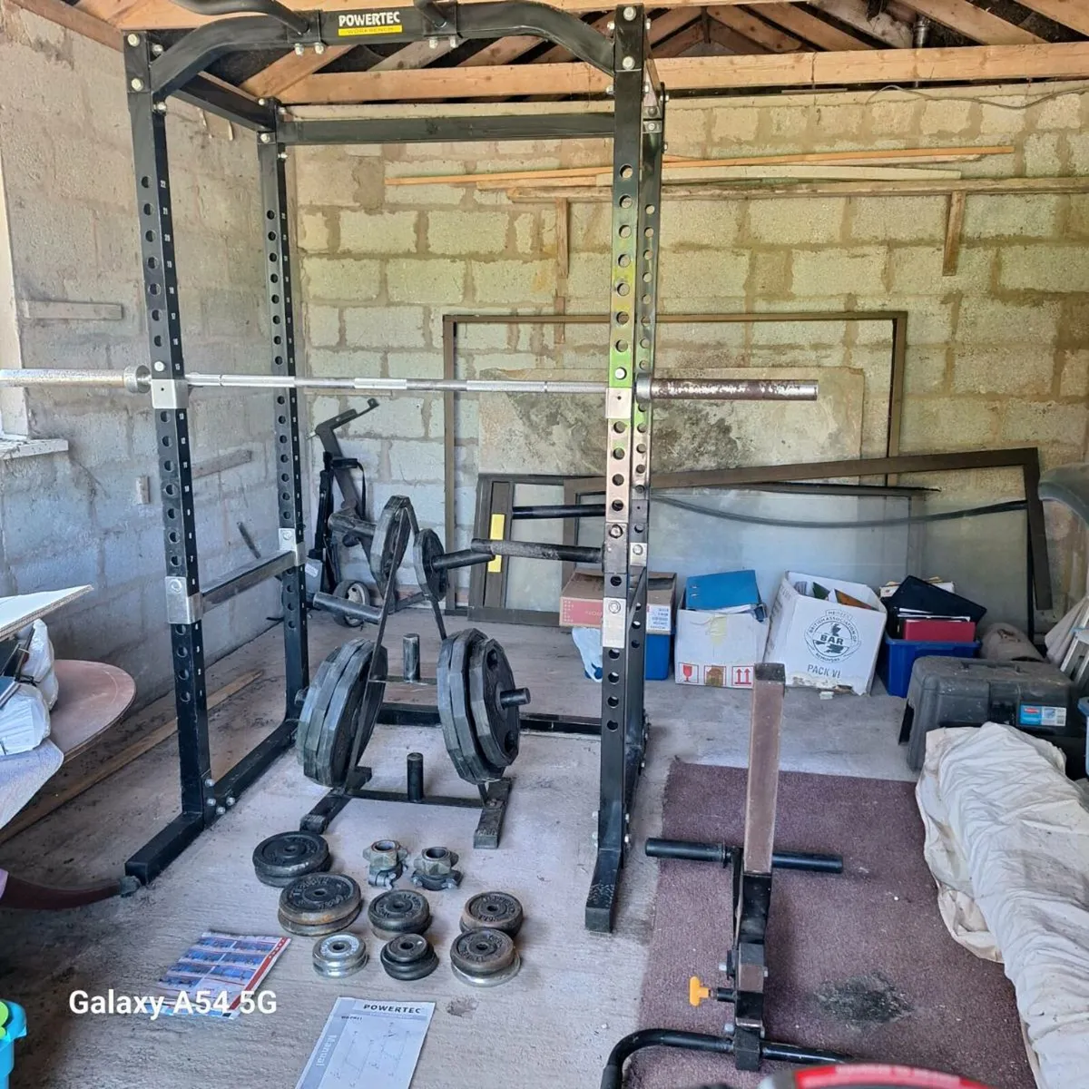 Power Rack and Olympic Weights - Image 1