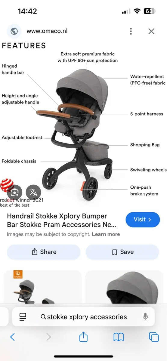 Skokke Stroller / buggy / bassonette / accessories - Image 2