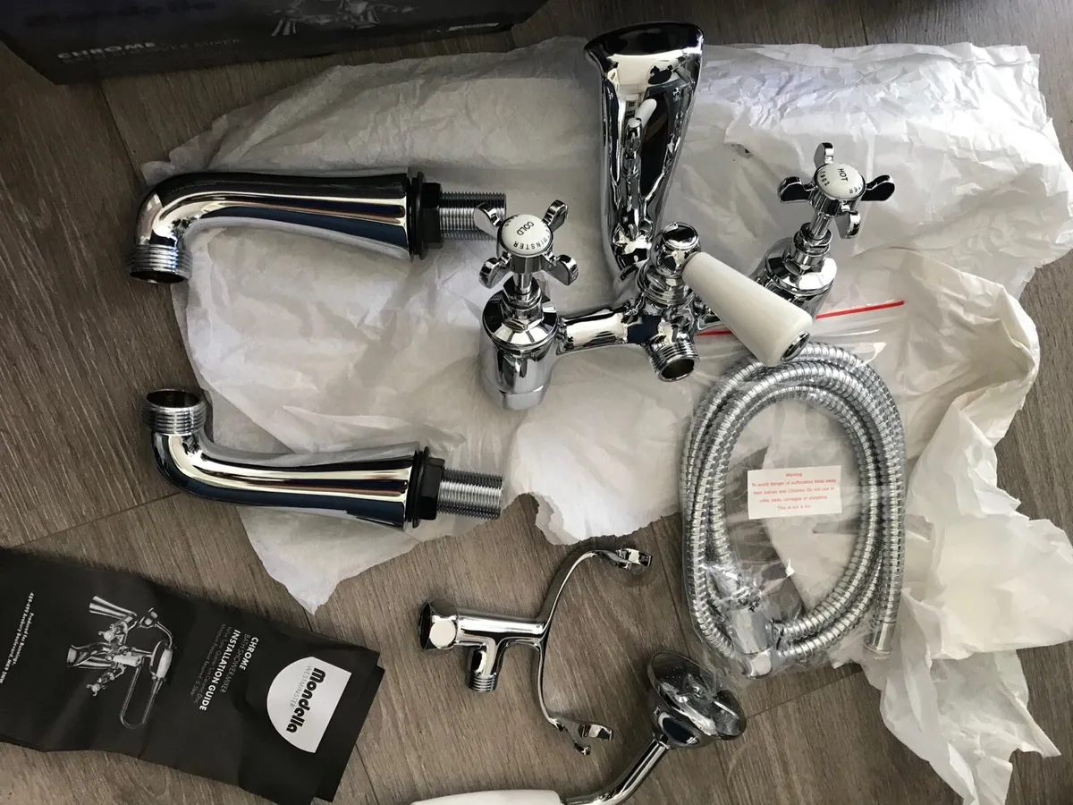 Chrome bath tap and shower head - Image 2