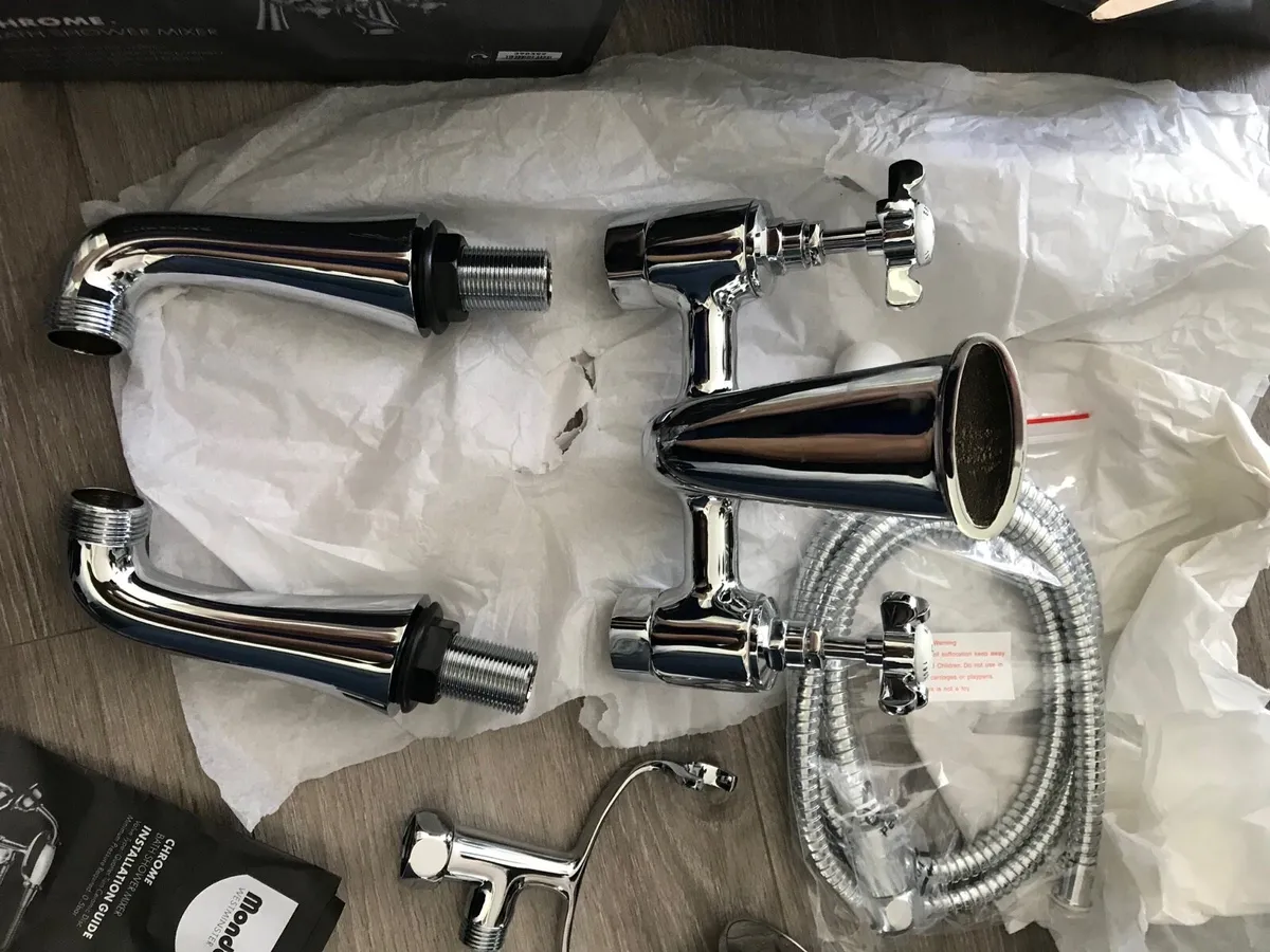 Chrome bath tap and shower head - Image 3