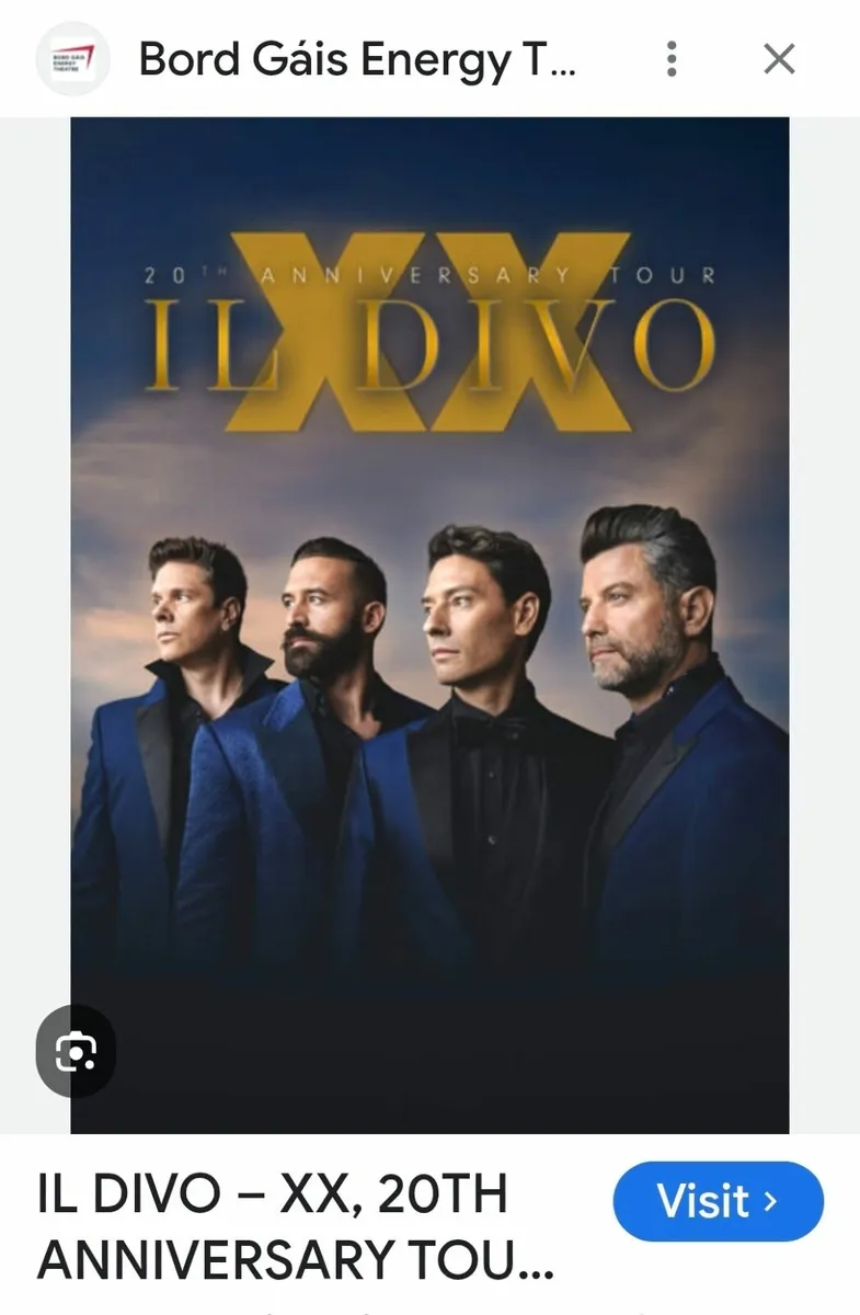 Concert tickets IL Divo 20th Anniversary Tour