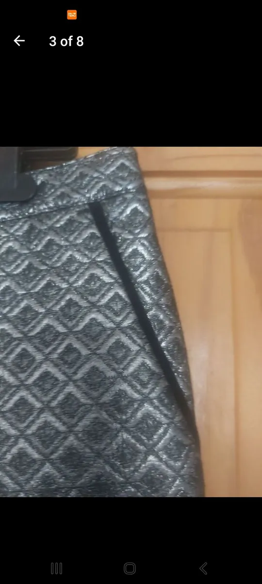 Marks and Spencers silver brocade cropped pants - Image 3
