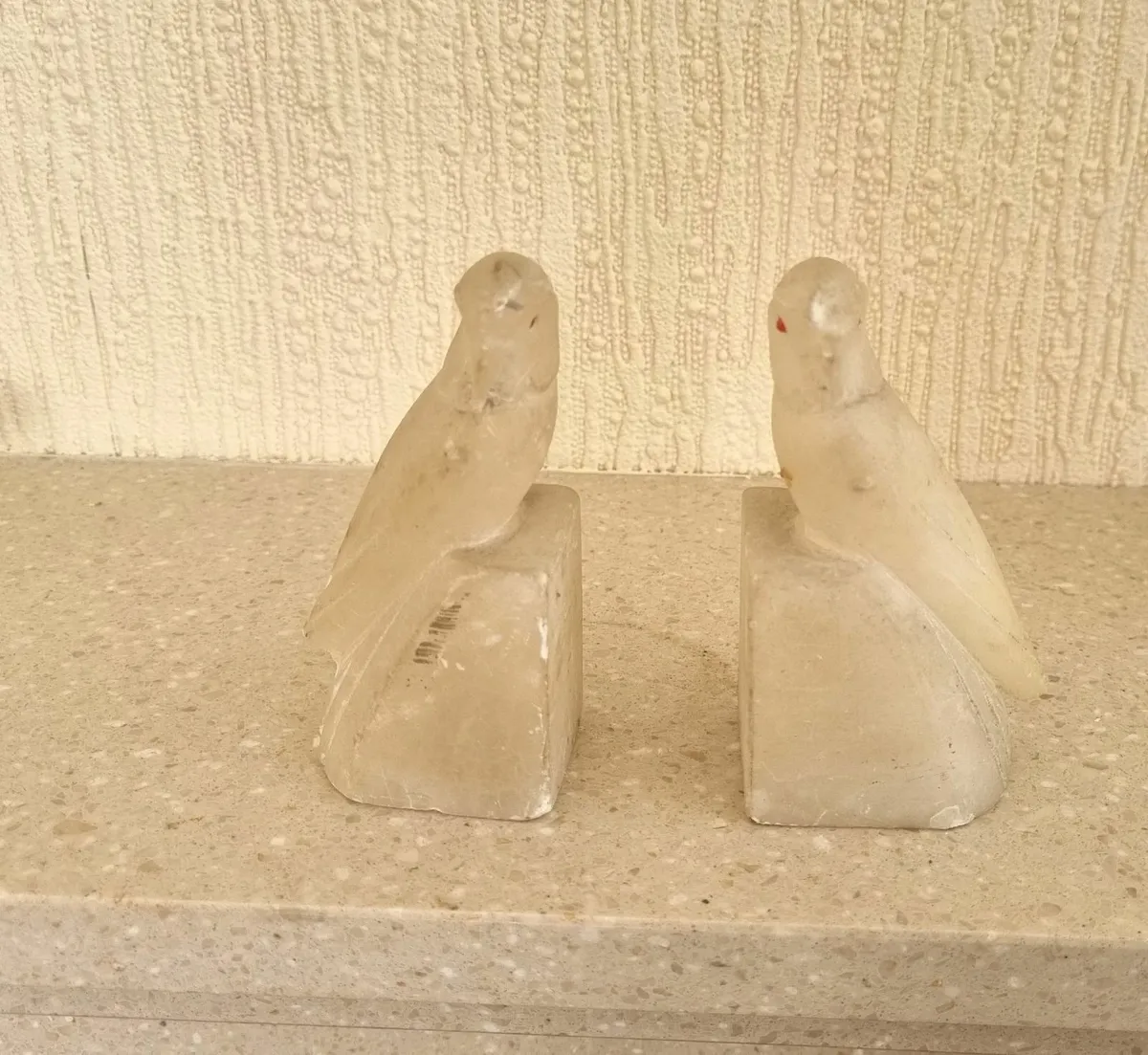 Italian Marble Bird Book Ends
