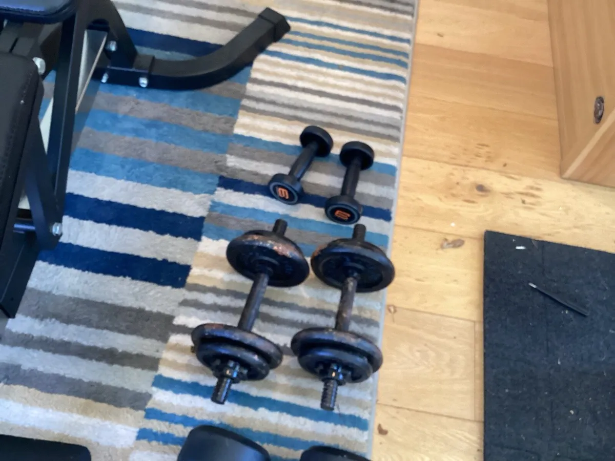Weights bench with assorted weights - Image 3