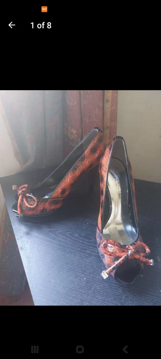 Karen Millen leather snakeskin print shoes free po - Image 1