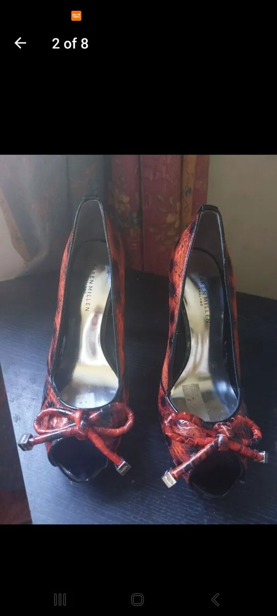 Karen Millen leather snakeskin print shoes free po - Image 2