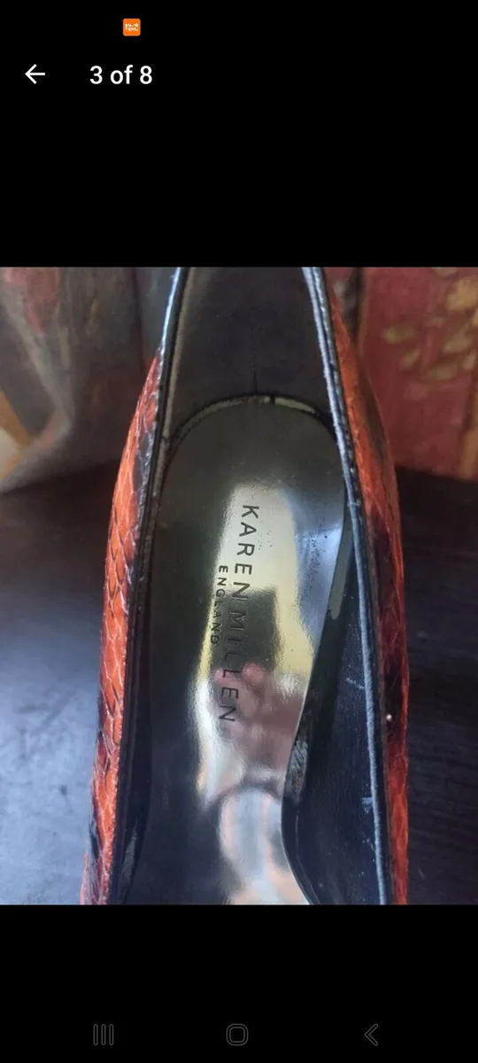 Karen Millen leather snakeskin print shoes free po - Image 3