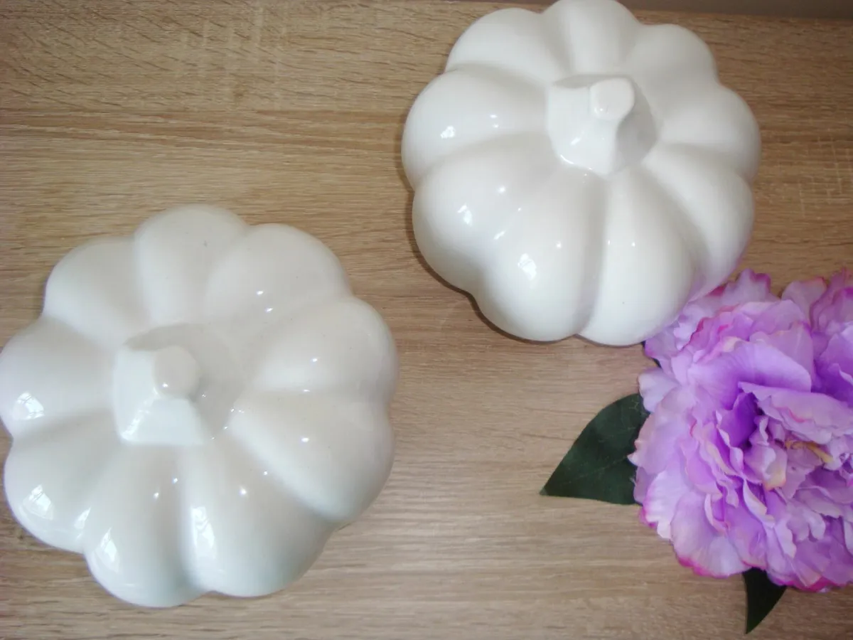 TWO large ceramic white pumpkins - Image 4