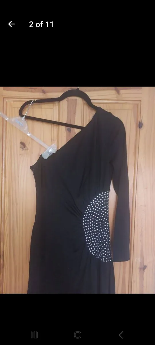 Vintage black one shoulder diamond dress free post - Image 2