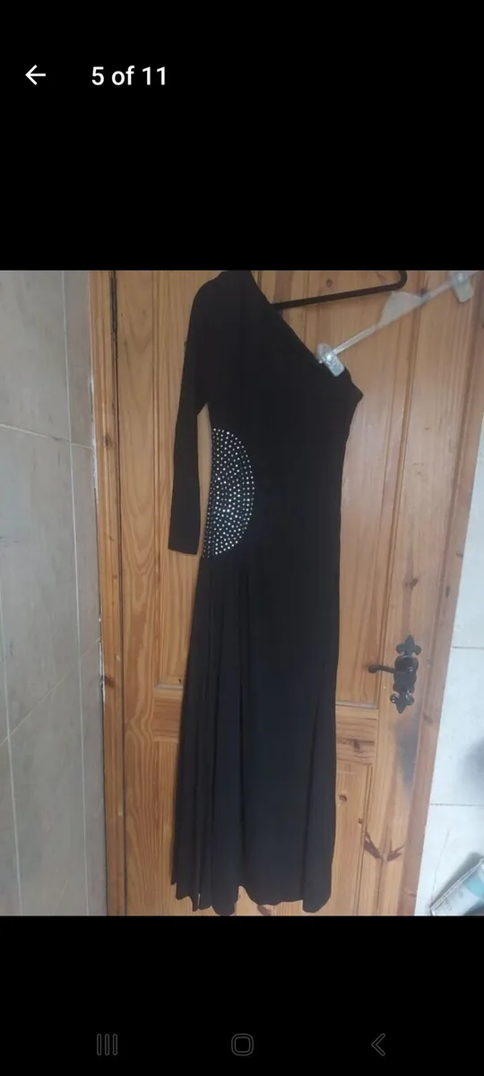Vintage black one shoulder diamond dress free post - Image 4