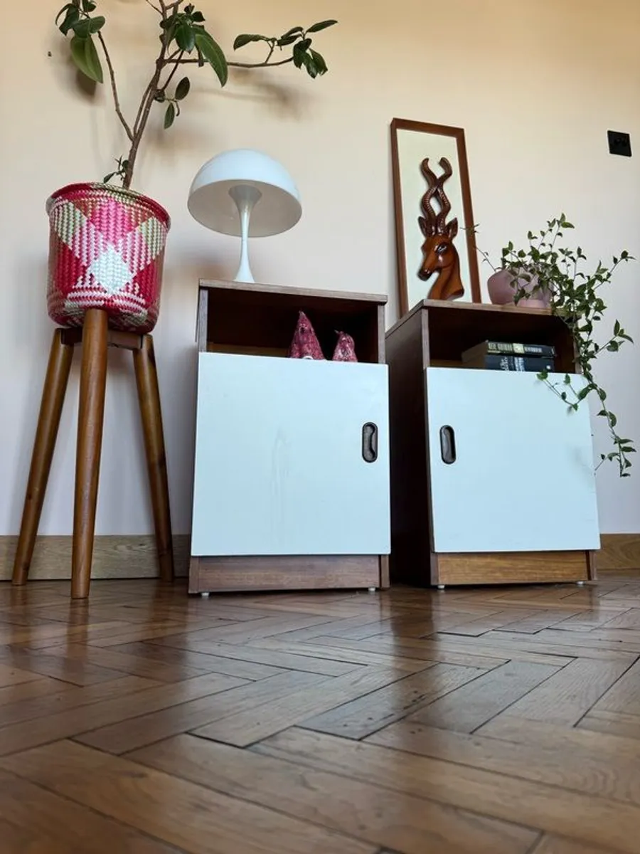Vintage bedside lockers mid century - Image 1