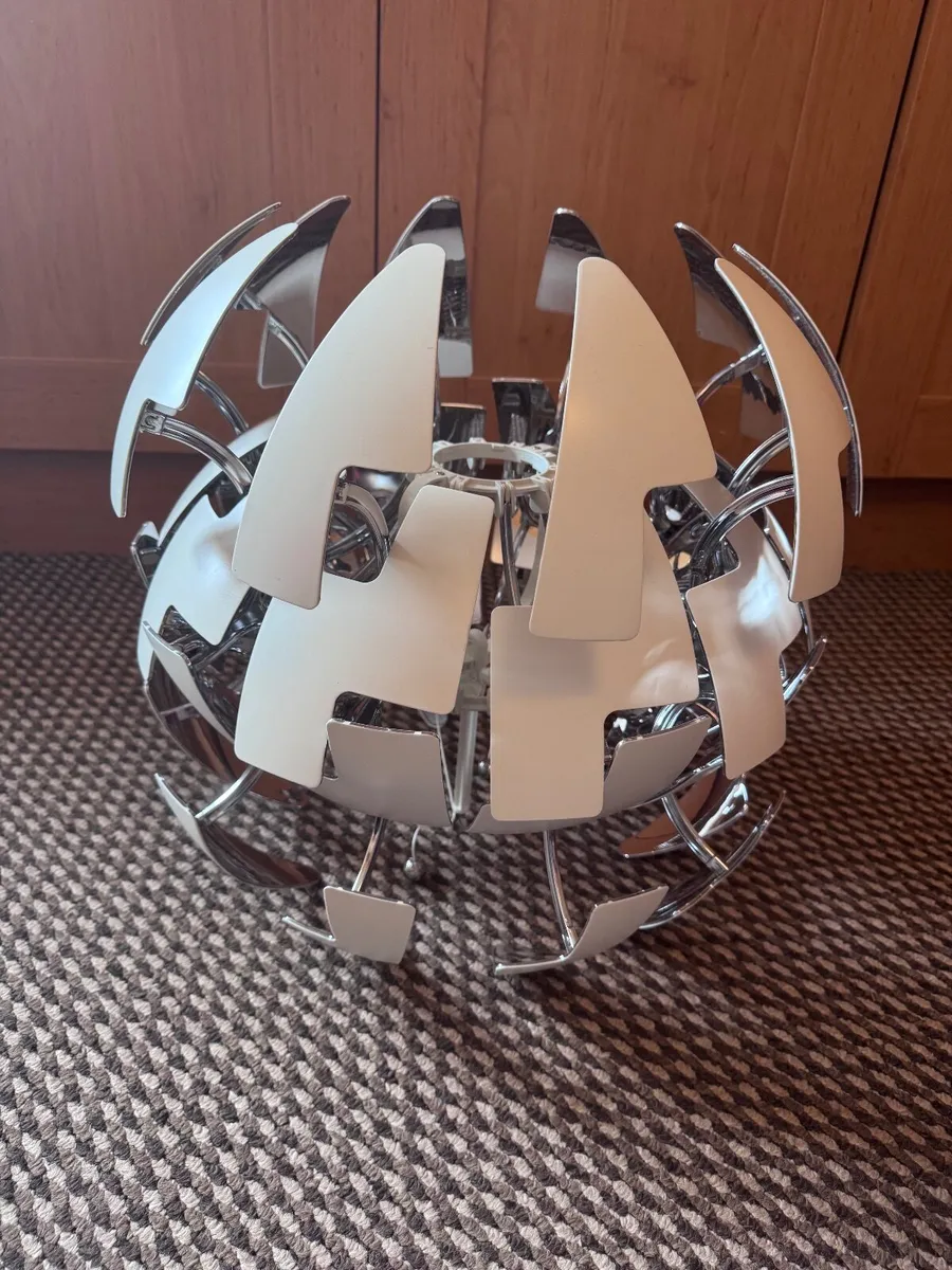 IKEA Pendant Lamp Shade from PS 2014, White/Silver - Image 3