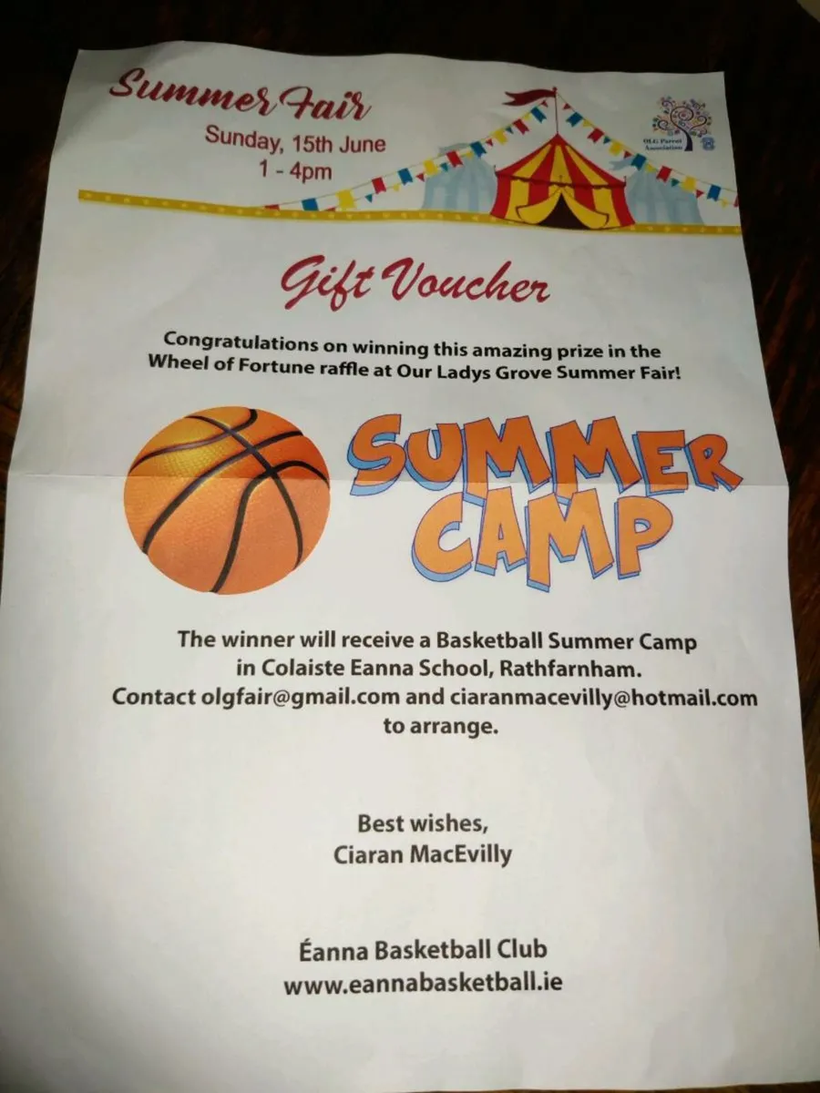 BASKETBALL SUMMER CAMP, School Voucher ! - Image 1