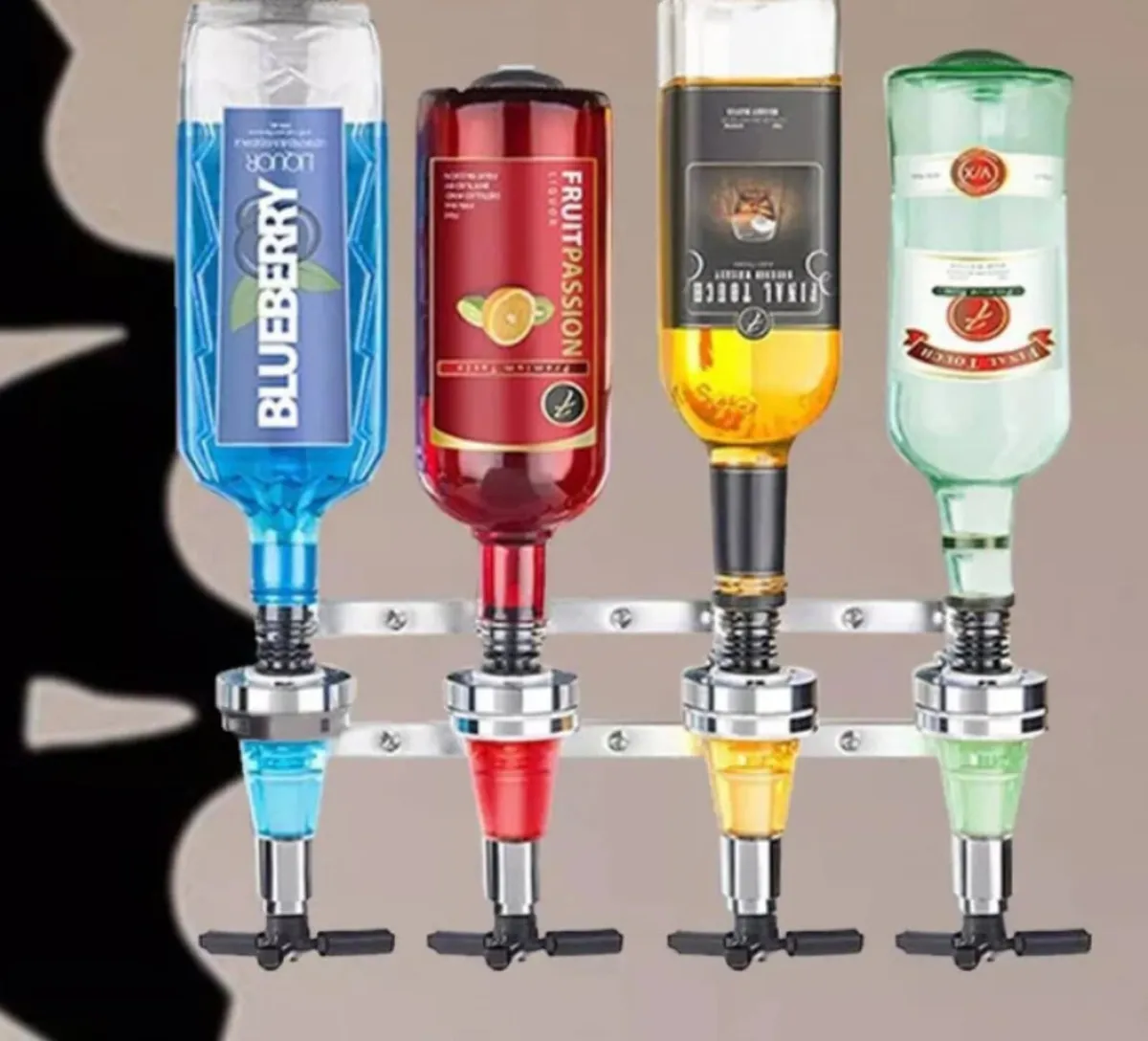 4 Bottle Wall Mounted Optic Dispenser Home Bar NEW - Image 2