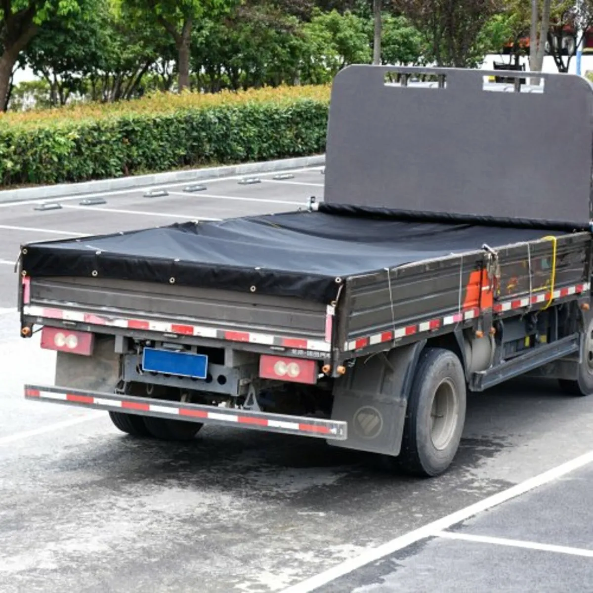 Dump Truck Mesh Tarp, 7 x 22 ft, PVC Coated Black - Image 3