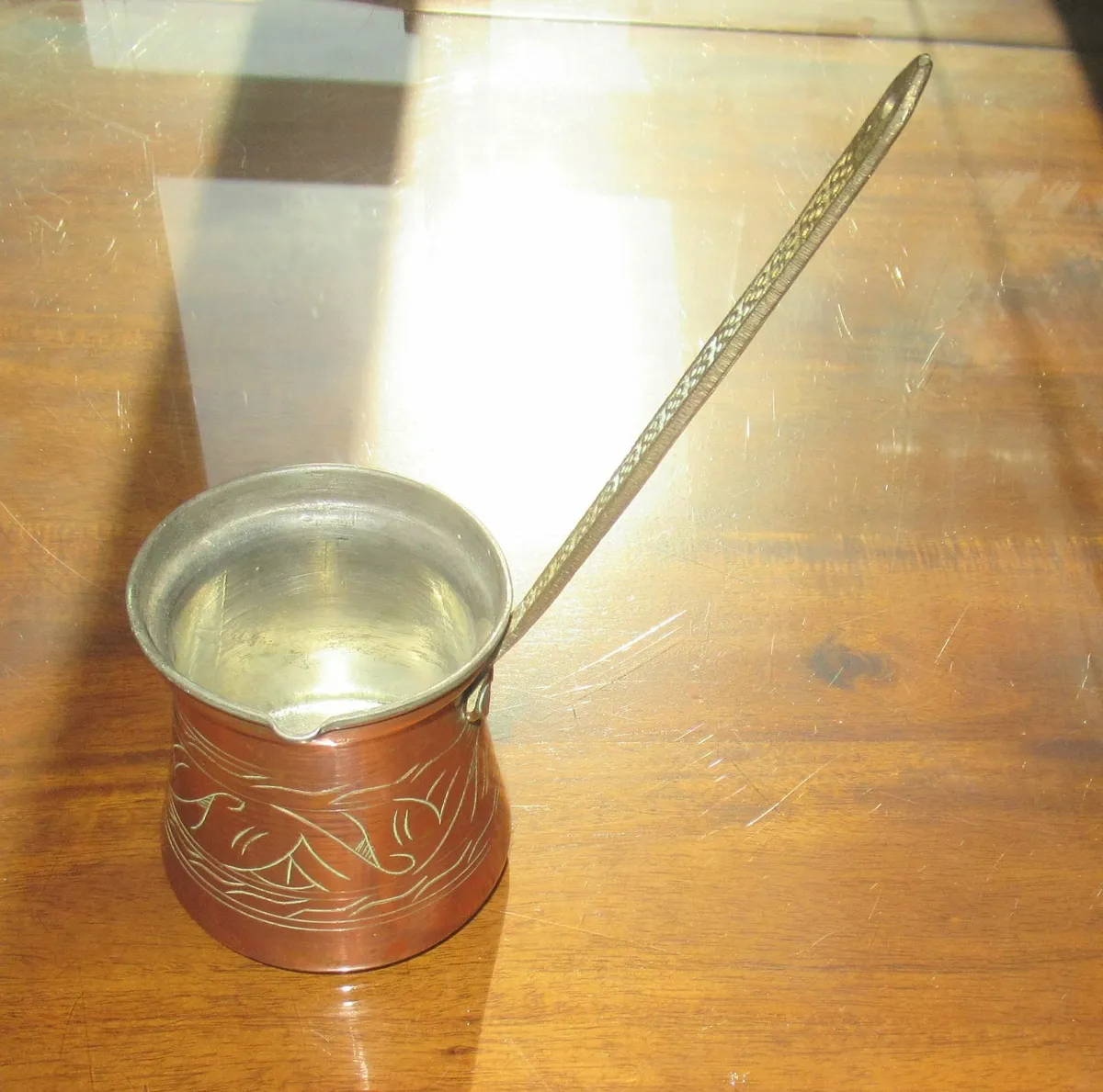 antique vintage brass jug coffee tin ladel RARE - Image 2