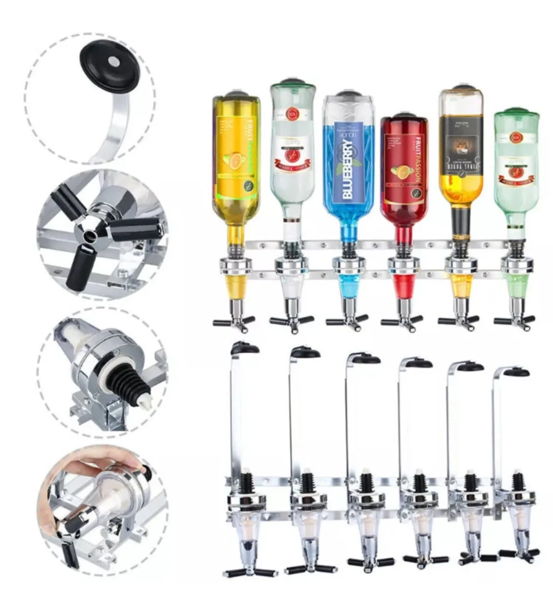 6 Bottle Wall Mounted Optic Dispenser Home Bar NEW - Image 1