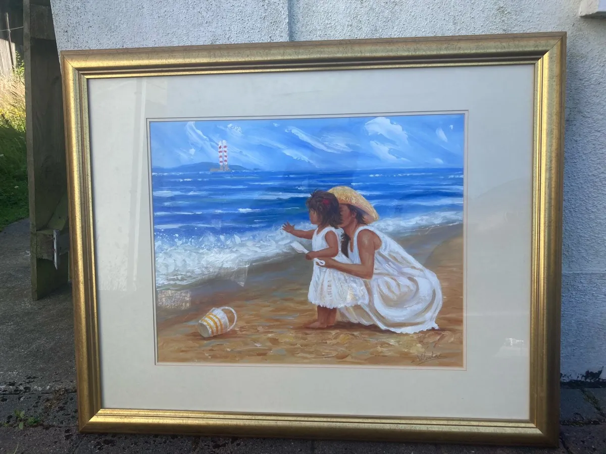Oil painting signed and framed  sandymount - Image 1