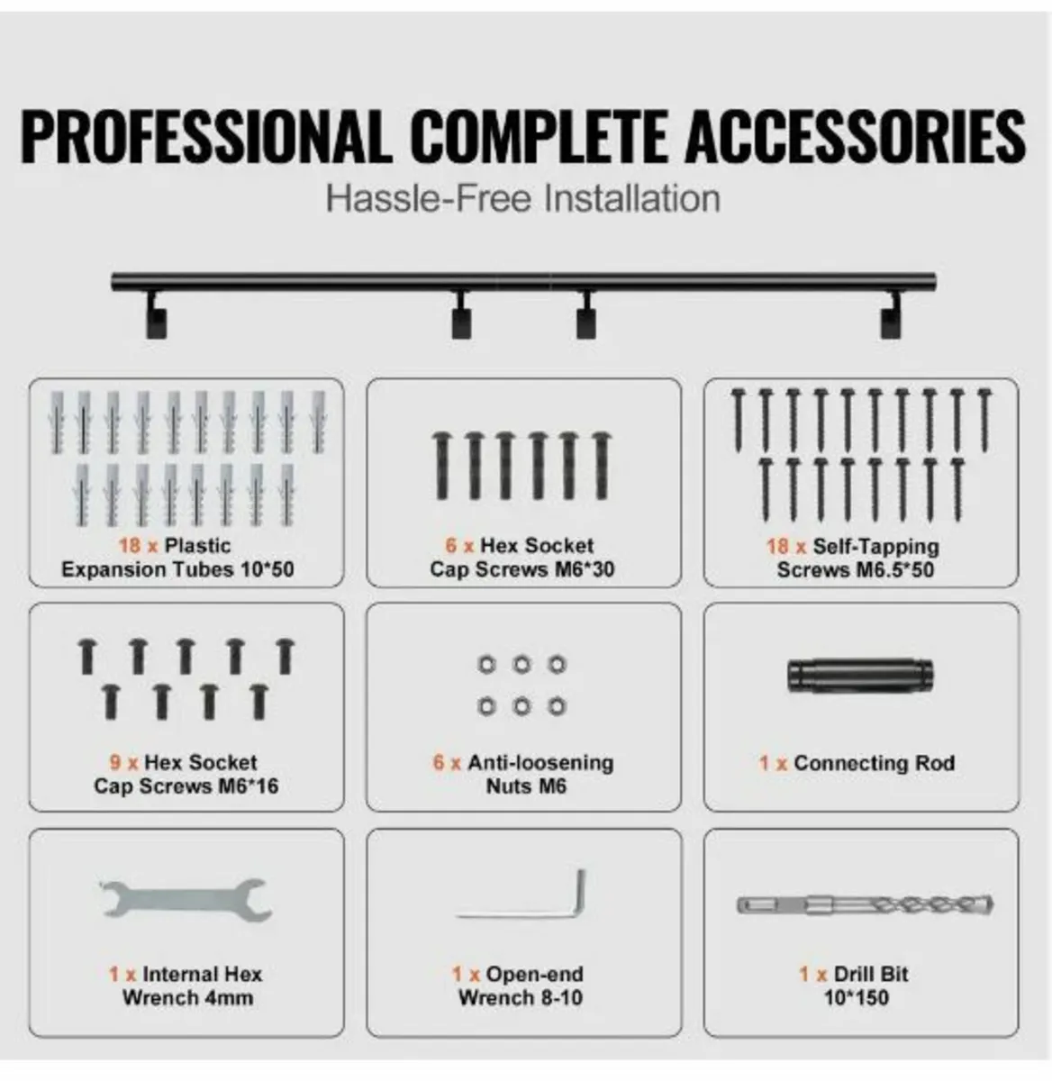 Handrail Stair Railing, 12 ft, Wall Mount - Image 4