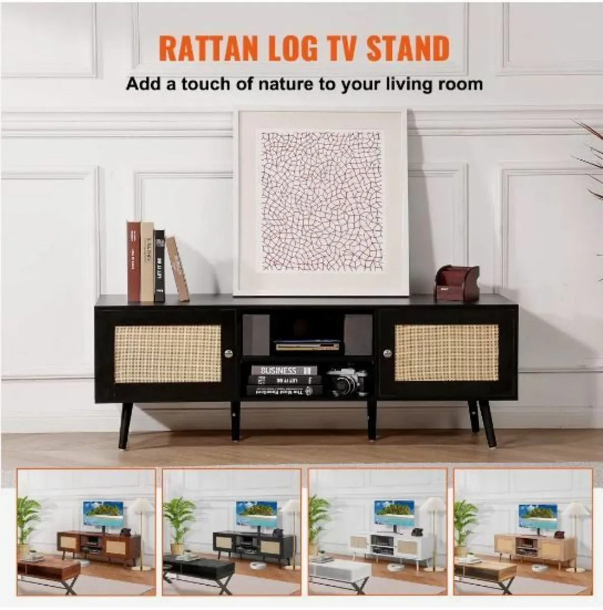 Rattan TV Stand for 65" - Image 4