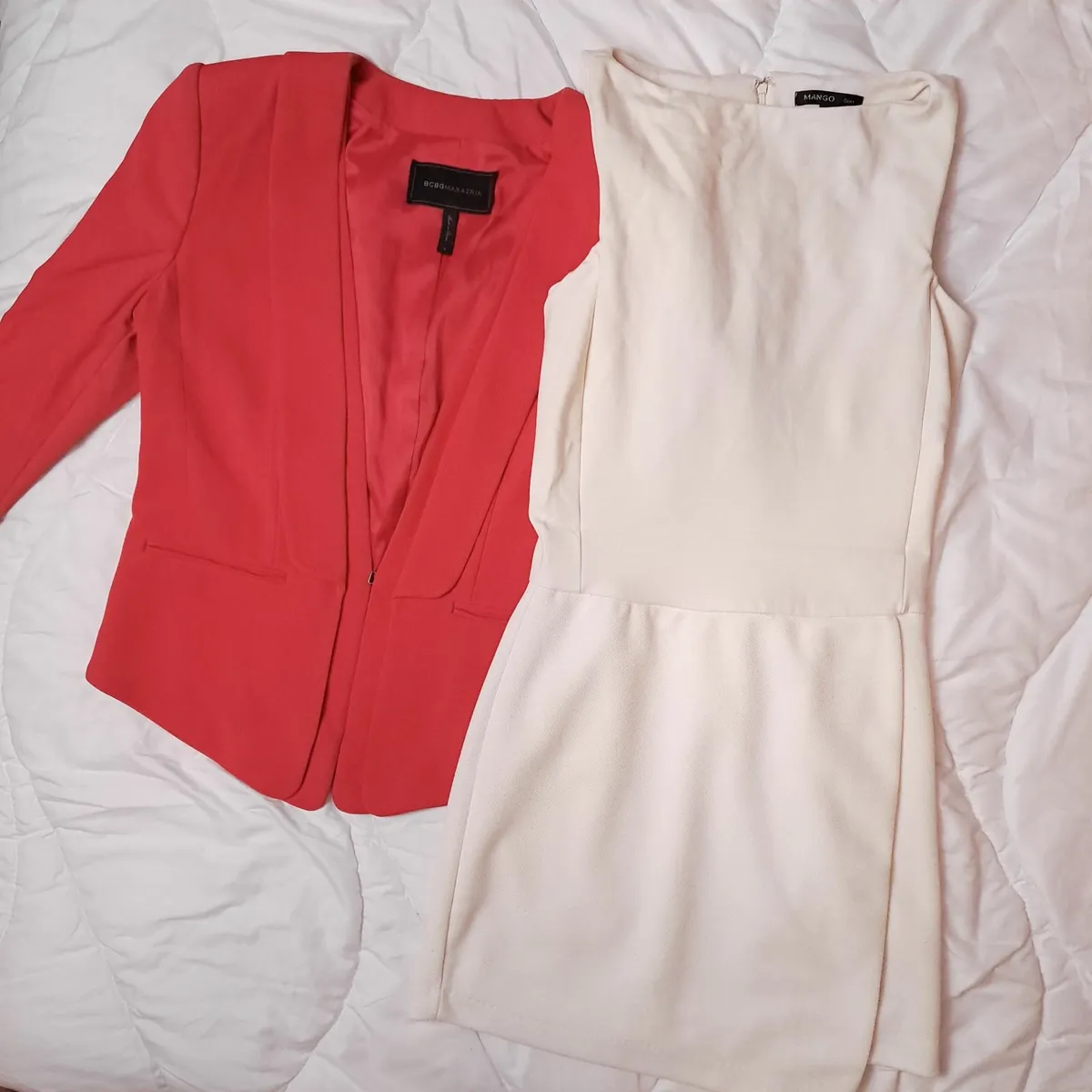 Bundle White Mini Dress & Red Cropped Blazer 6-8UK - Image 4