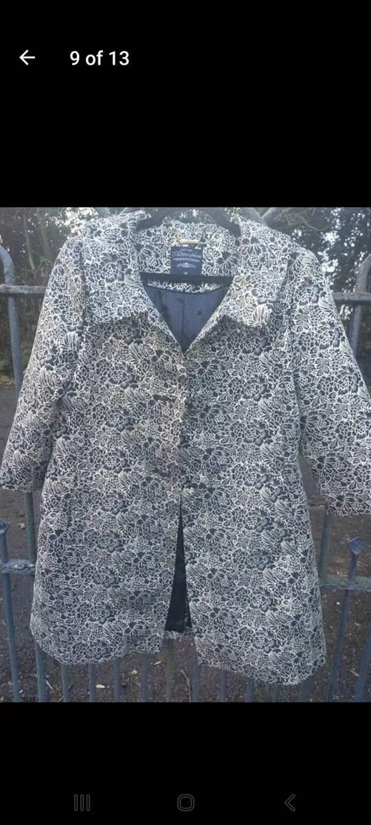 Black and gold metallic brocade coat (free post) - Image 1