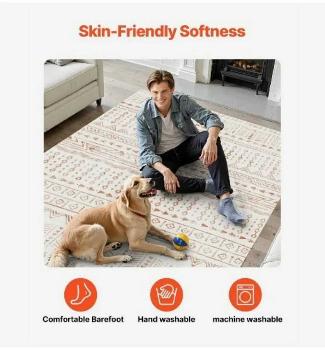 Large Area Rug 5x8 ft Anti-Skid - Image 4