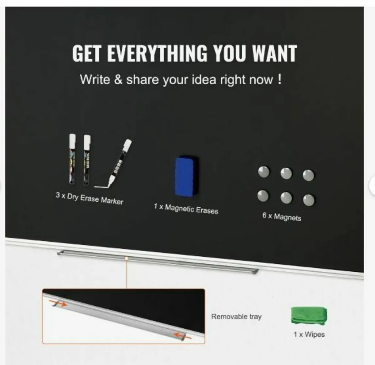 Black Board, 70 x 40 inch Large Chalkboard - Image 3