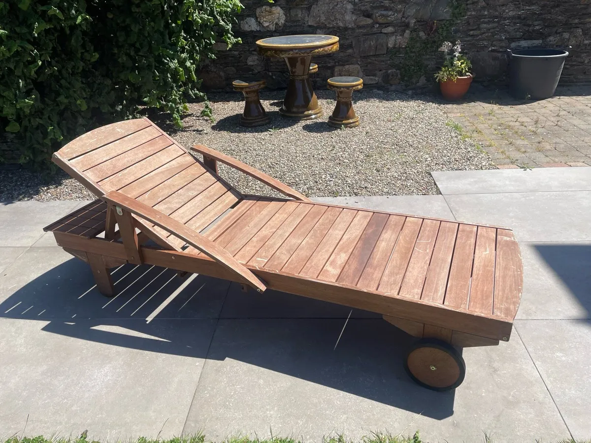 Wooden sun lounger - Image 2