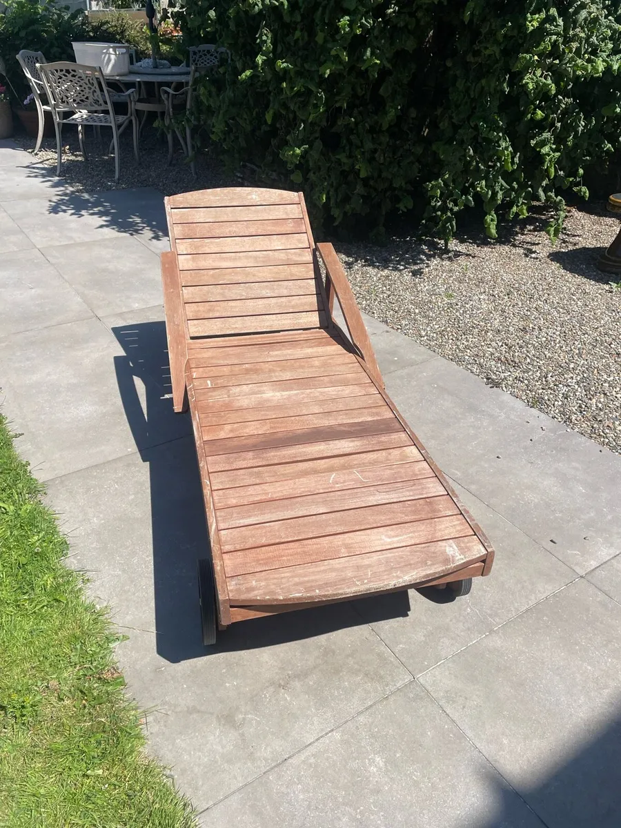 Wooden sun lounger - Image 3