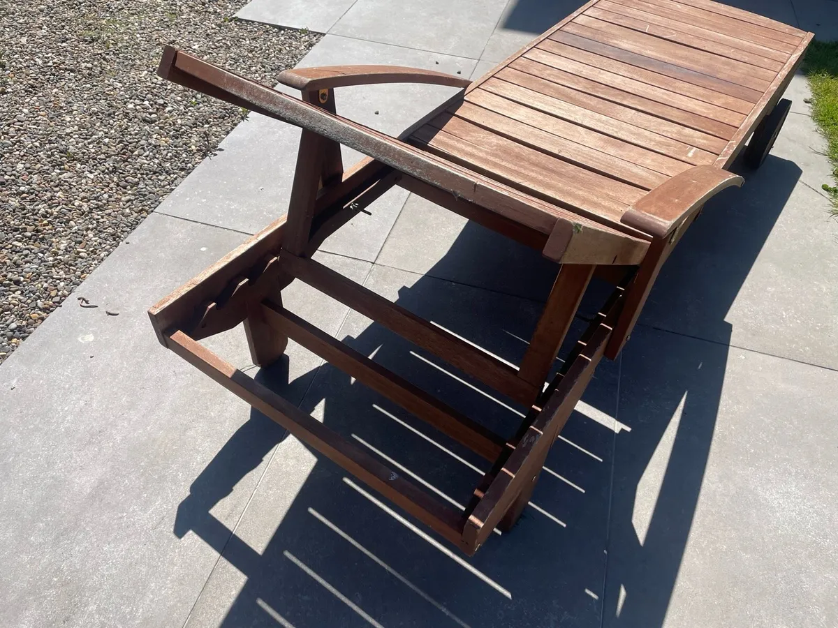 Wooden sun lounger - Image 4