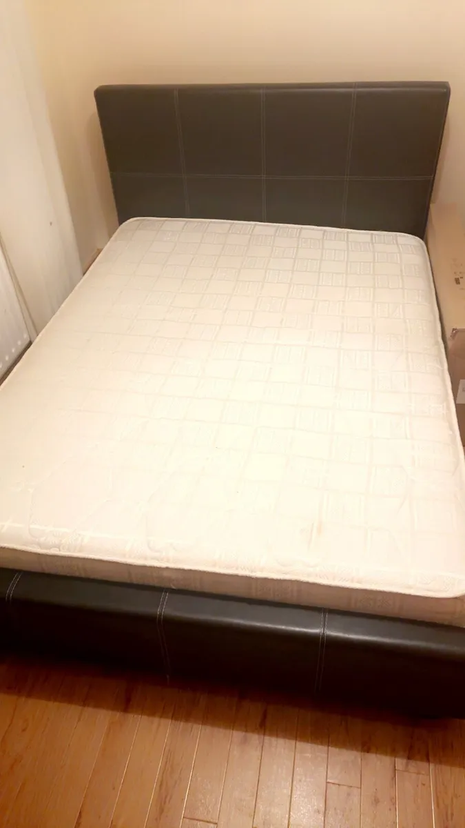 Double bed leather & Mattress - Image 4