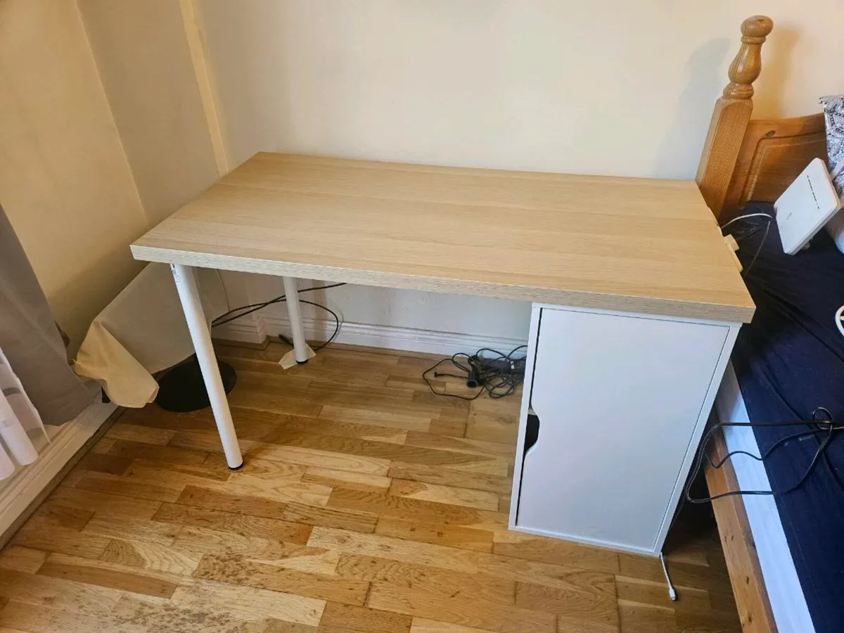Desk with attached cabinet - Image 1