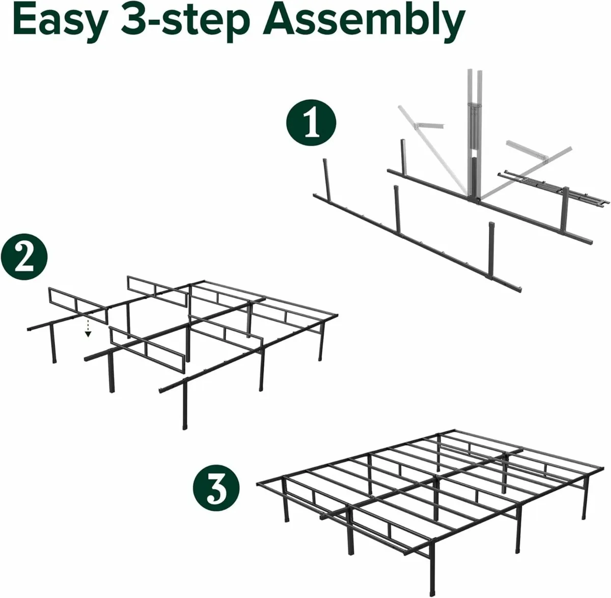 Single Bed frame 90x190cm storage Black - Image 2