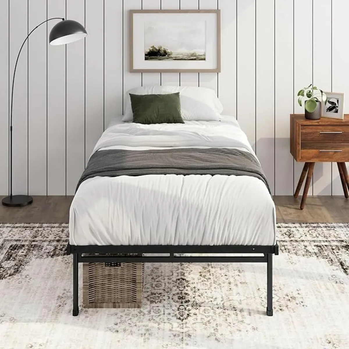 Single Bed frame 90x190cm storage Black - Image 1