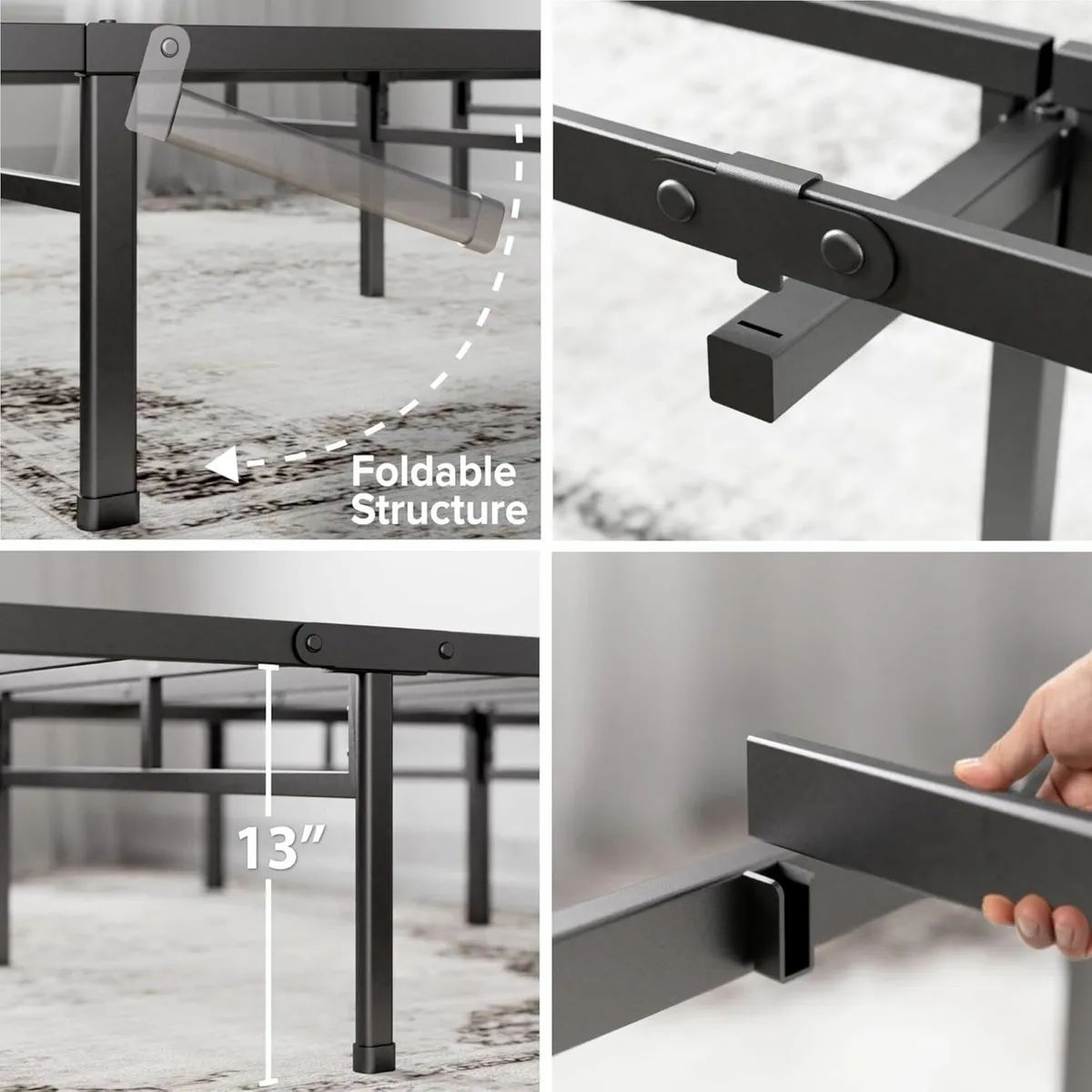 Super King Bed frame 180x200 cm storage Black - Image 3
