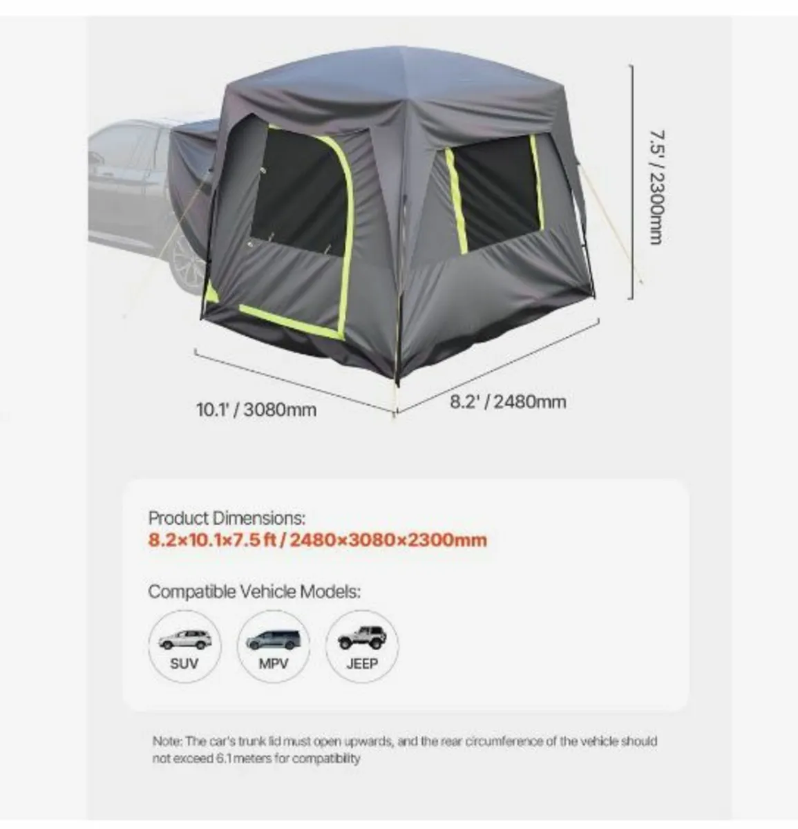 SUV Camping Tent Outdoor SUV Tent - Image 4