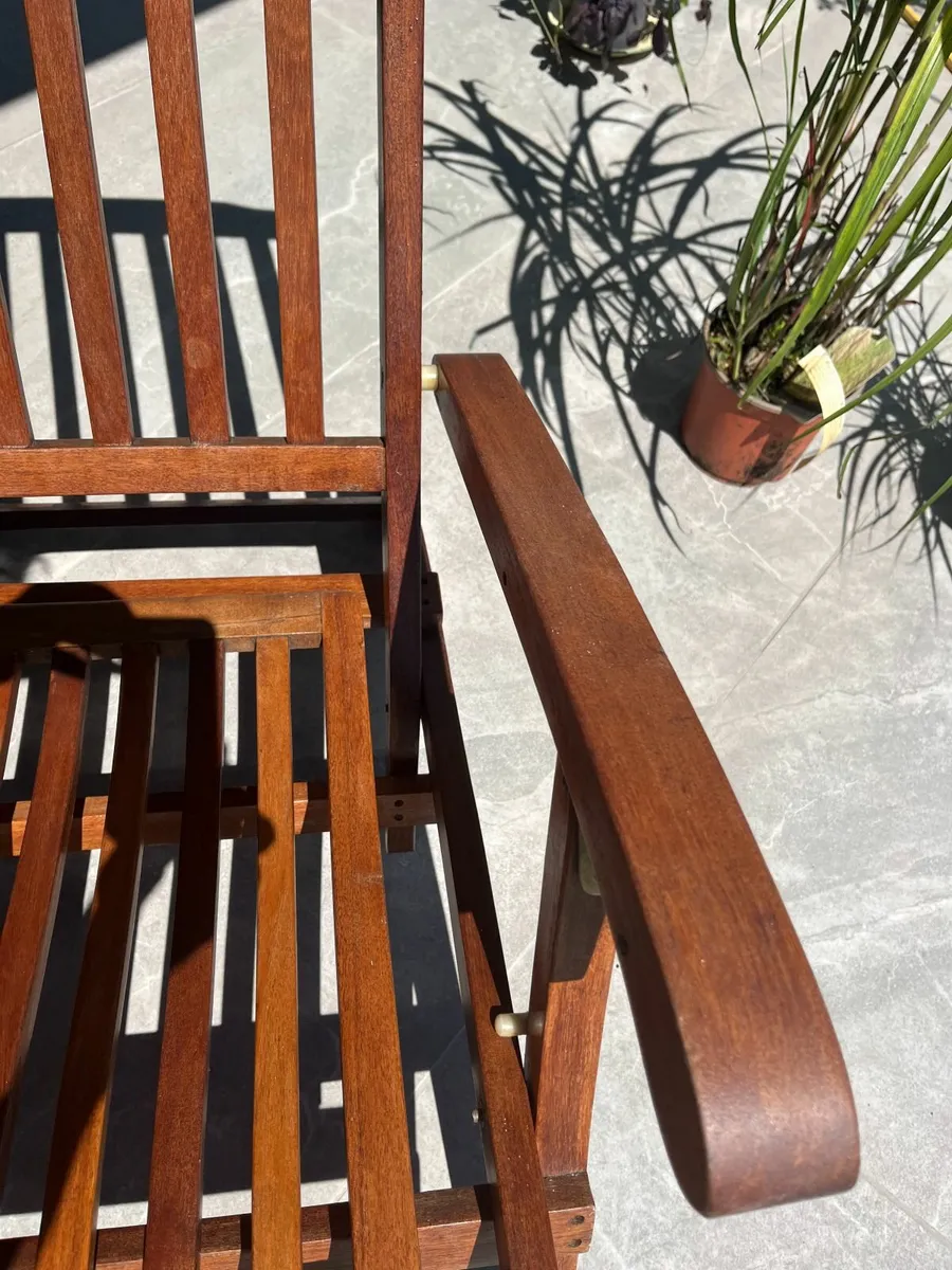 Solid Teak Sun Lounger - Image 2